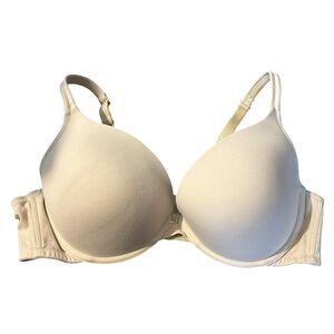Cacique Bra Nude 46C Underwired Padded Boost Plunge Straps Balconette Comfort